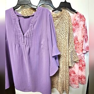 Set of 3 * BLOOMCHIC * Size 2x Blouses